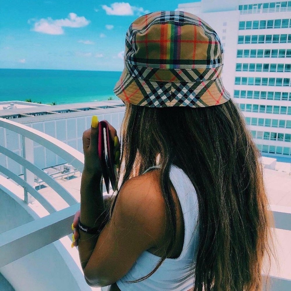 Burberry bucket hat, super cute I wore it once I just don’t wear hats enough